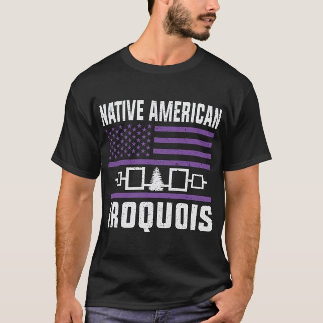Camiseta tribo iroquois - símbolos da tribo mohawk (Frente)