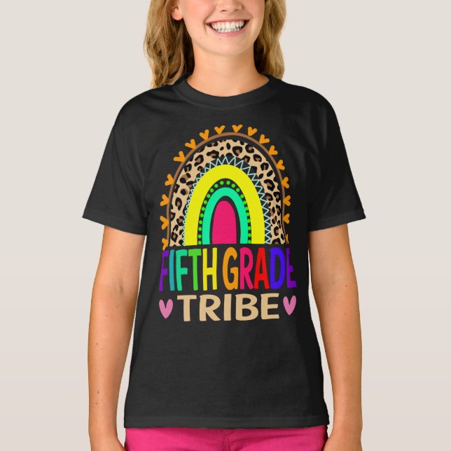 Camiseta Tribo Quinto Tribo Arco-Íris Leopardo De Volta À E (Frente)