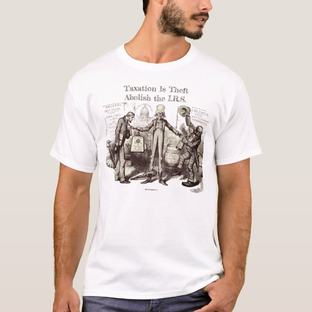 Camiseta Tributação é roubo, Abolição da R.S., Thomas Nast (Frente)