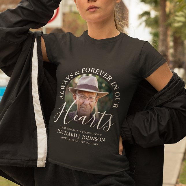 Camiseta Tribute Photo Memorial 'Forever in our Hearts'  (Criador carregado)