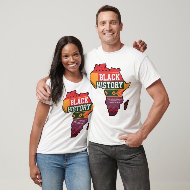 Camiseta Tributo à História Negra - Mapa Vibrante da África (Unissex)