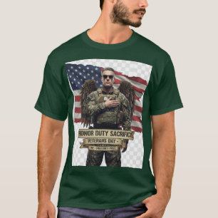 Camiseta „Tributo ao Dia dos Veteranos – Honrar o Dever Sac