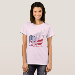 Camiseta Tributo corajoso coração rosa pálido