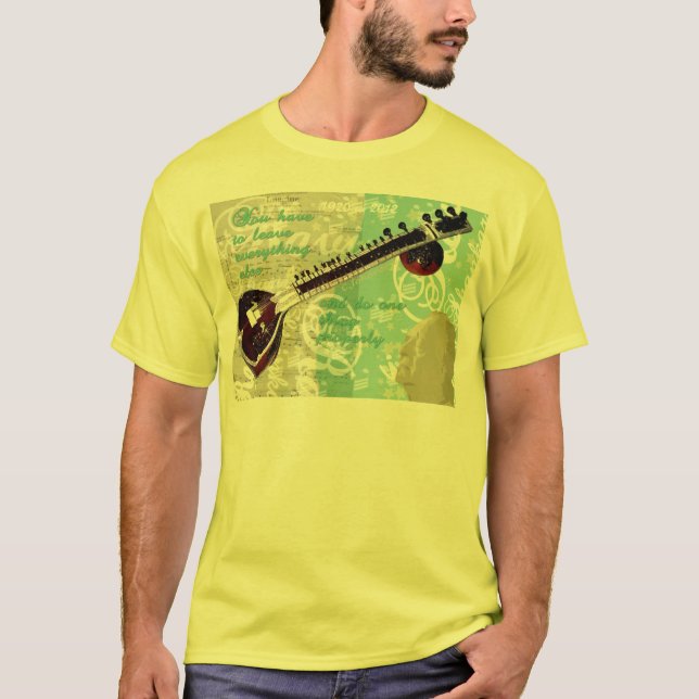 Camiseta Tributo de Ravi Shankar à música do Sitar e do (Frente)