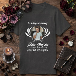 Camiseta Tributo Memorial Fotográfico Flores Escuras Em Mem