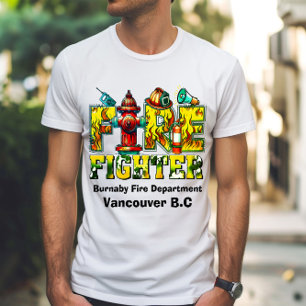 Camiseta tributo vibrante aos bombeiros