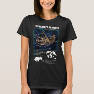 Camiseta Tricerátops Anatomia do crânio