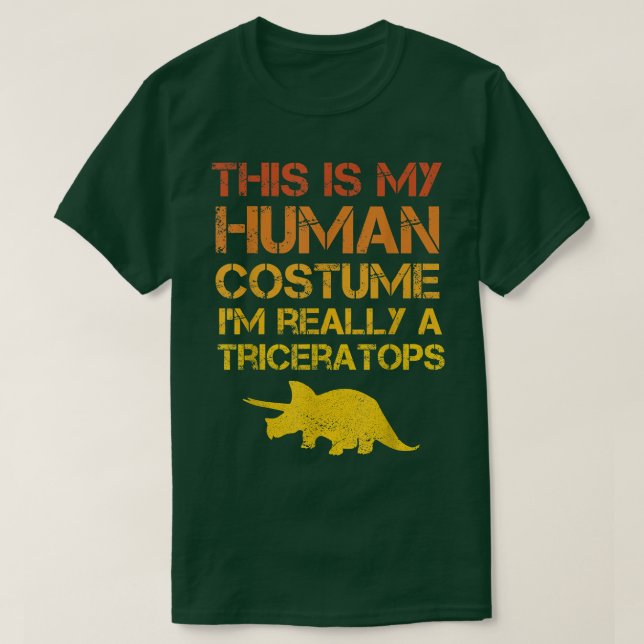 Camiseta Triceratops Dinosaur This Is My Human Costume Hall (Frente do Design)