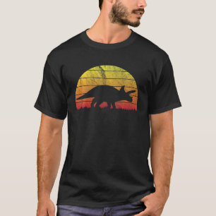 Camiseta Triceratops Dinossaur Retro Vintage Summer Sunset 