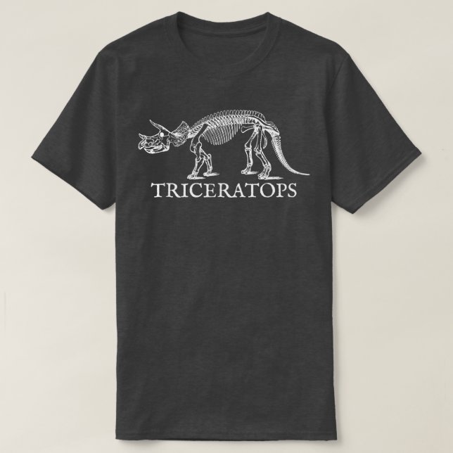 Camiseta Triceratops Dinossauro Esqueleto Paleontologia Ven (Frente do Design)
