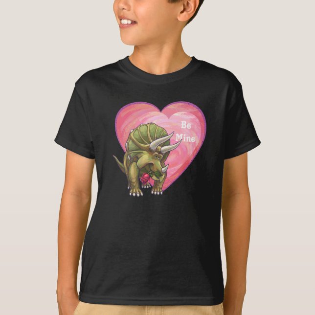 Camiseta Tricerátops Em Dia de os namorados De Amor (Frente)