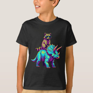 Camiseta Triceratops Guaxinim Dinossauro Caos 