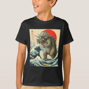 Camiseta Triceratopszilla Triceratops Japonês Art Funny Li
