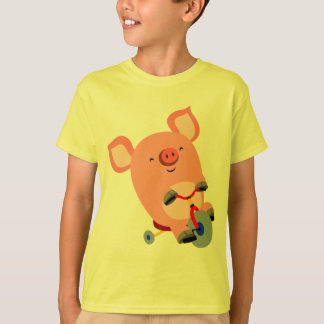 Camiseta Triciclo De Cartoon Gato Para Crianças-T-Shirt