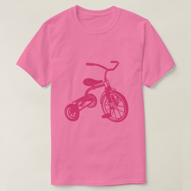 Camiseta Triciclo de criança rosa (Frente do Design)