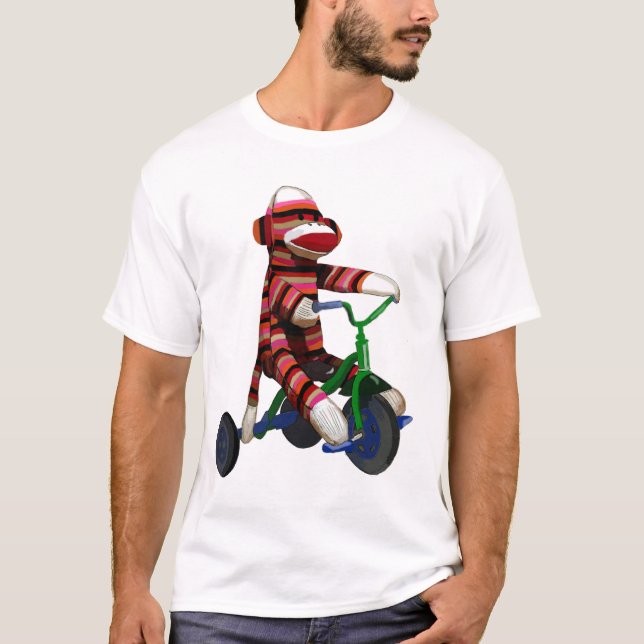 Camiseta Triciclo de macaco-meia (Frente)