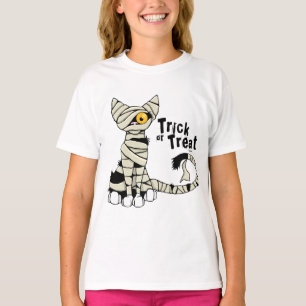 Camiseta Trick de Gato de Múmia do Halloween ou Treat T-Shi