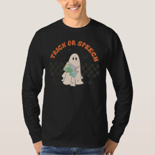 Camiseta Trick Fantasma Ou Spo De Fala Do Fantasma De Hallo