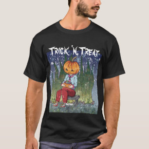 Camiseta Trick n Treat Pumpkin Head Halloween