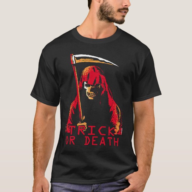 Camiseta Trick or Dead  The Grim reaper Game  retro pixel s (Frente)