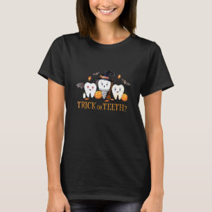 Camiseta Trick Or Dentes Dentista Divertido Halloween Esqua