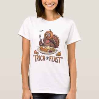 Camiseta Trick or Feast Abóbora Peru Halloween