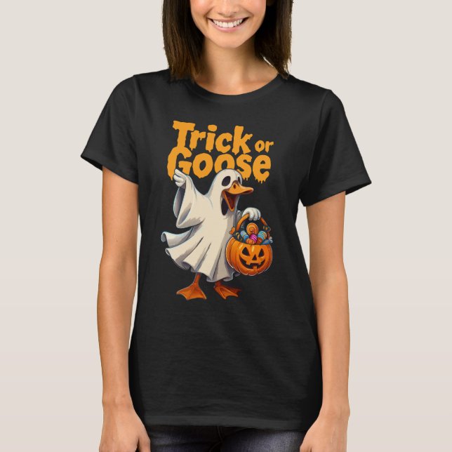 Camiseta Trick or Goose Halloween Goose (Frente)