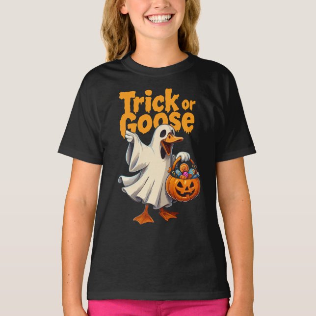 Camiseta Trick or Goose Halloween Goose (Frente)