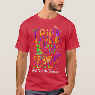 Camiseta Trick Or Teach 2nd Grade Teacher Tie Dye Halloween