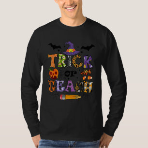 Camiseta Trick Or Teach Fantasia de Halloween para Profess