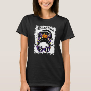 Camiseta Trick or Teach Fofo Halloween Professor Coque Desg