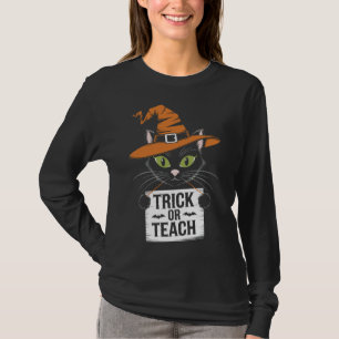 Camiseta Trick Or Teach Professor Groovy Dia das Bruxas Ret
