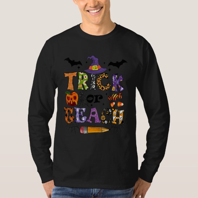 Camiseta Trick Or Teach  Teacher Halloween Costume 1 (Frente)