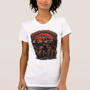 Camiseta Trick Or Treat Assassino de Halloween Esqueleto Ma