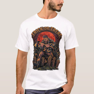 Camiseta Trick Or Treat Assassino de Halloween Machadinha E