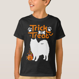 Camiseta Trick Or Treat Cachorro Eskimo Americano Halloween