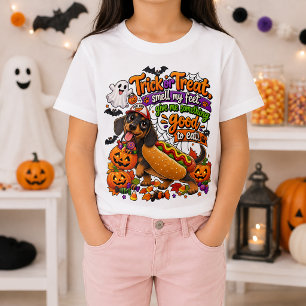 Camiseta Trick or Treat Cachorro-Quente Engraçado Dachshund