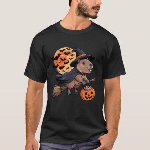 Camiseta Trick or Treat Capivara Bruxa Halloween Abóbora Ca