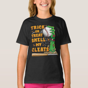 Camiseta Trick Or Treat Cheire Meus Crachás Pun de Beisebol