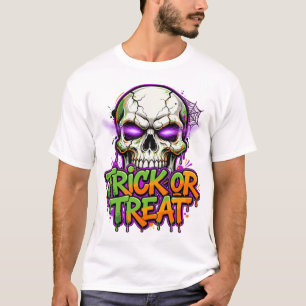 Camiseta Trick or Treat Crânio Halloween