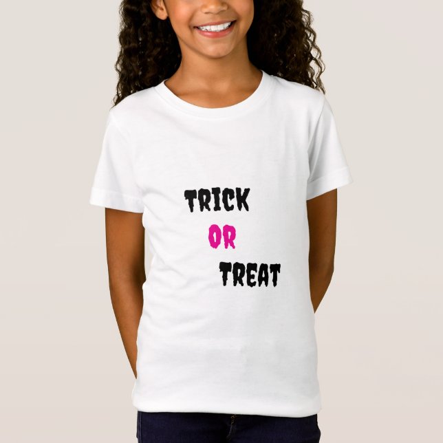 Camiseta Trick or Treat Cute Halloween Kids T-Shirt  (Frente)