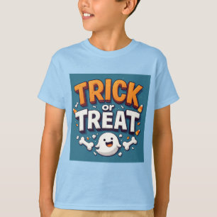 Camiseta Trick Or Treat Desenho Animado de Halloween Fantas