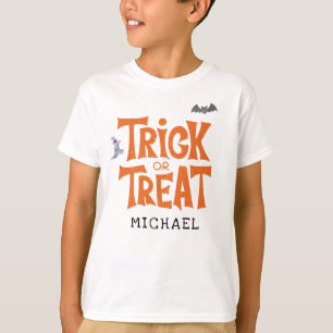 Camiseta Trick or Treat Festa de Aniversário de Halloween P