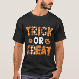 Camiseta Trick or Treat Halloween Abóbora Design Vector_1