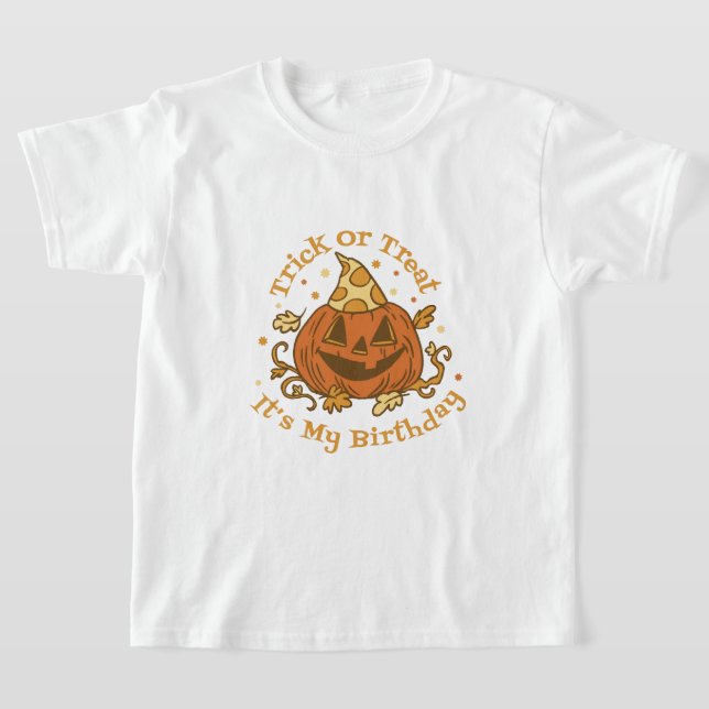 Camiseta Trick or Treat Halloween Birthday T-Shirt (Postura )