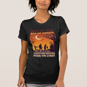 Camiseta Trick Or Treat Halloween Zombies Ceifador Abóboras
