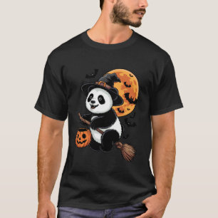 Camiseta Trick or Treat Panda Bruxa Halloween Abóbora Doce