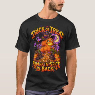 Camiseta Trick or Treat Pumpkin Spice Está de Volta Engraça