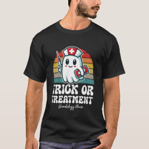 Camiseta Trick Or Treatment Enfermeira De Hematologia Fofa
