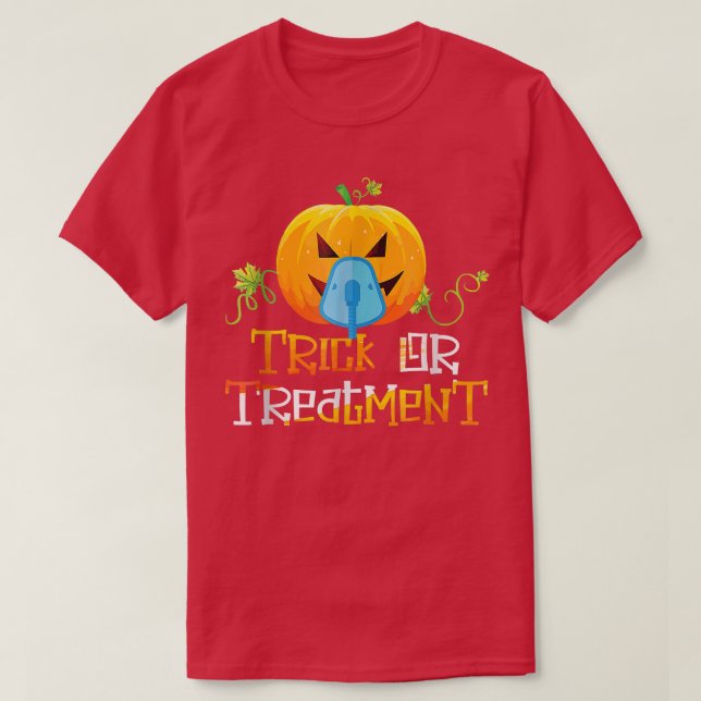 Camiseta Trick Or Treatment Respiratory Therapist Halloween (Frente do Design)